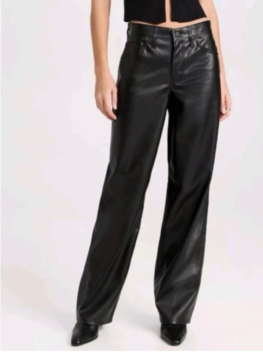 LEVI’S FAUX LEATHER WIDE LEG 70s FLARE PANTS
